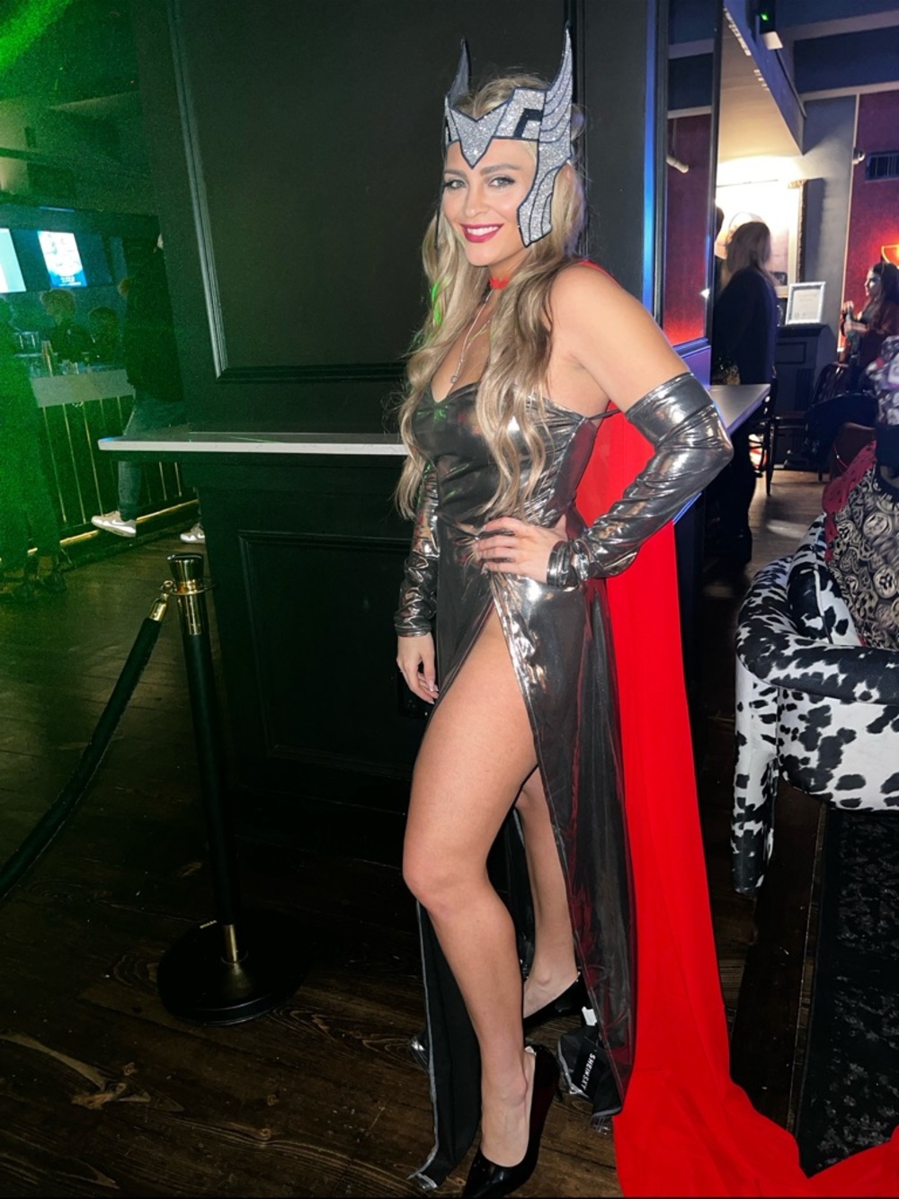 Metallic Silver Goddess Dress (cape not included)